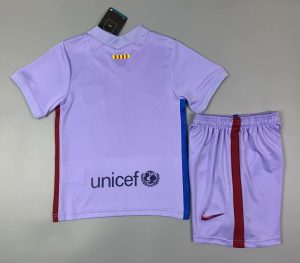 Barcelona 2021/22 Away Kids Kit - Image 4